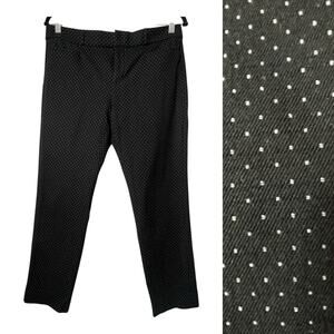 Banana Republic Sloan Dress Pants Size 8 Black Micro Polka Dot